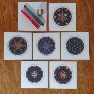Set of 6 Mandala Note Cards